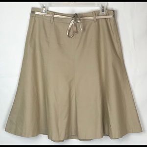 J. Crew Flare Khaki Skirt